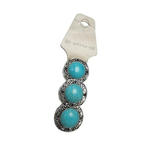 Vintage NWT Large Turquoise Silver Antique Design Bracelet – 6 inches - Picture 6 of 6